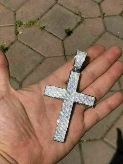 Large Solid 925 Silver Mens Cross 5ct Diamonds 3.25” BIG Hip Hop Pendant Jesus 15 Large Solid 925 Silver Mens Cross 5ct Diamonds 3.25” BIG Hip Hop Pendant Jesus -Harlem Bling Shop harlembling large solid 925 silver mens cross 5ct diamonds 3.25 big hip hop pendant jesus 18513.1664383724