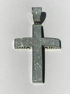 Large Solid 925 Silver Mens Cross 5ct Diamonds 3.25” BIG Hip Hop Pendant Jesus 25 Large Solid 925 Silver Mens Cross 5ct Diamonds 3.25” BIG Hip Hop Pendant Jesus -Harlem Bling Shop harlembling large solid 925 silver mens cross 5ct diamonds 3.25 big hip hop pendant jesus 92332.1664372884