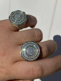 Large Solid Real 925 Sterling Silver 14k Gold Finish Baguette Pinky Ring Hip Hop 15 Large Solid Real 925 Sterling Silver 14k Gold Finish Baguette Pinky Ring Hip Hop -Harlem Bling Shop harlembling large solid real 925 sterling silver 14k gold finish baguette pinky ring hip hop 01033.1664398945