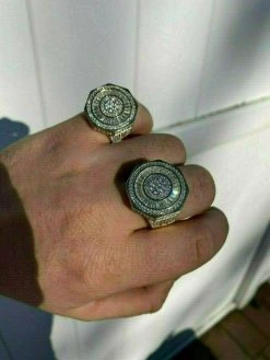 Large Solid Real 925 Sterling Silver 14k Gold Finish Baguette Pinky Ring Hip Hop 22 Large Solid Real 925 Sterling Silver 14k Gold Finish Baguette Pinky Ring Hip Hop -Harlem Bling Shop harlembling large solid real 925 sterling silver 14k gold finish baguette pinky ring hip hop 15735.1664383694