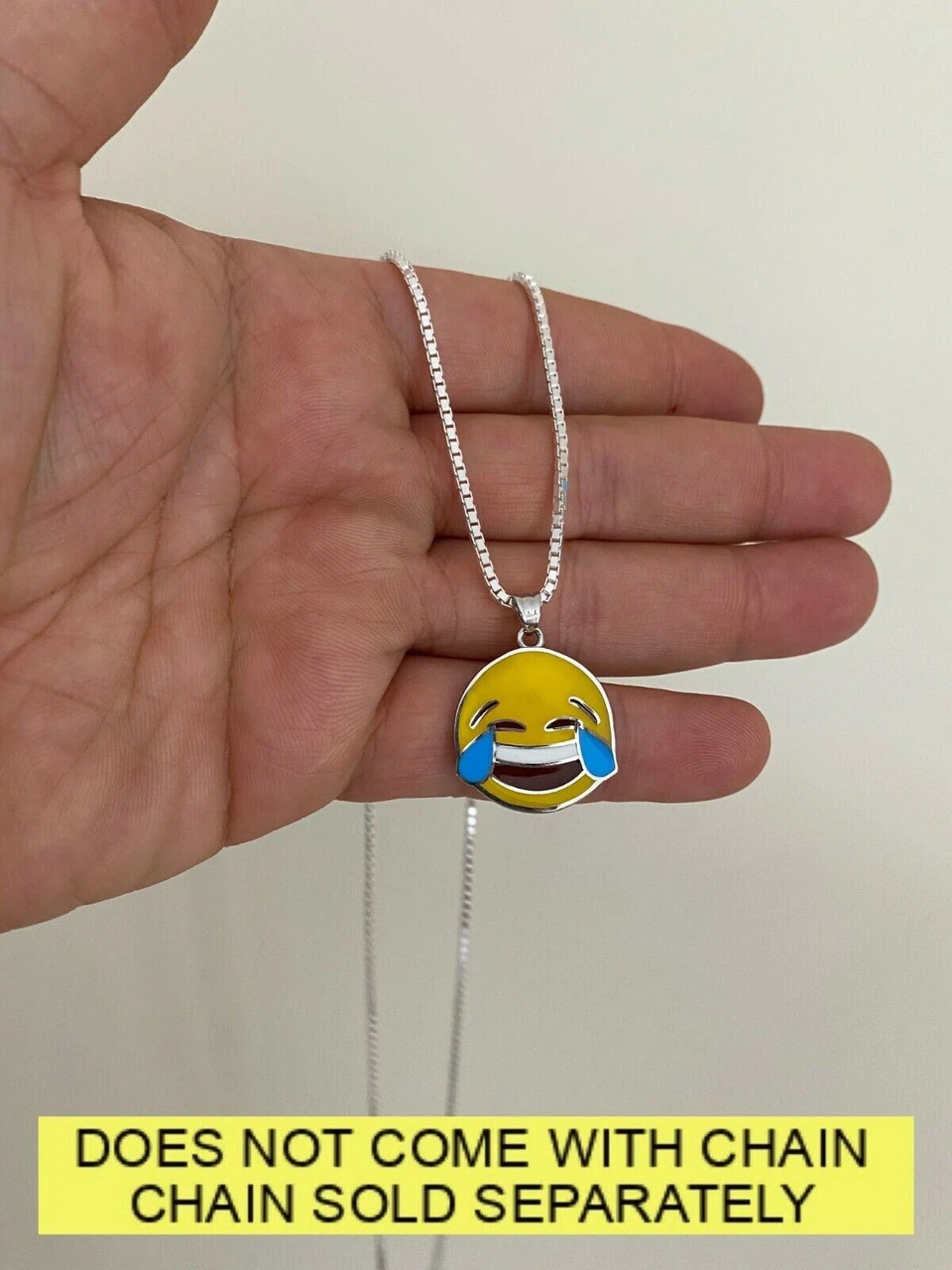 Laughing Smiley LOL Emoji Solid 925 Sterling Silver 1" Pendant For Necklace 7 Laughing Smiley LOL Emoji Solid 925 Sterling Silver 1" Pendant For Necklace - Image 5