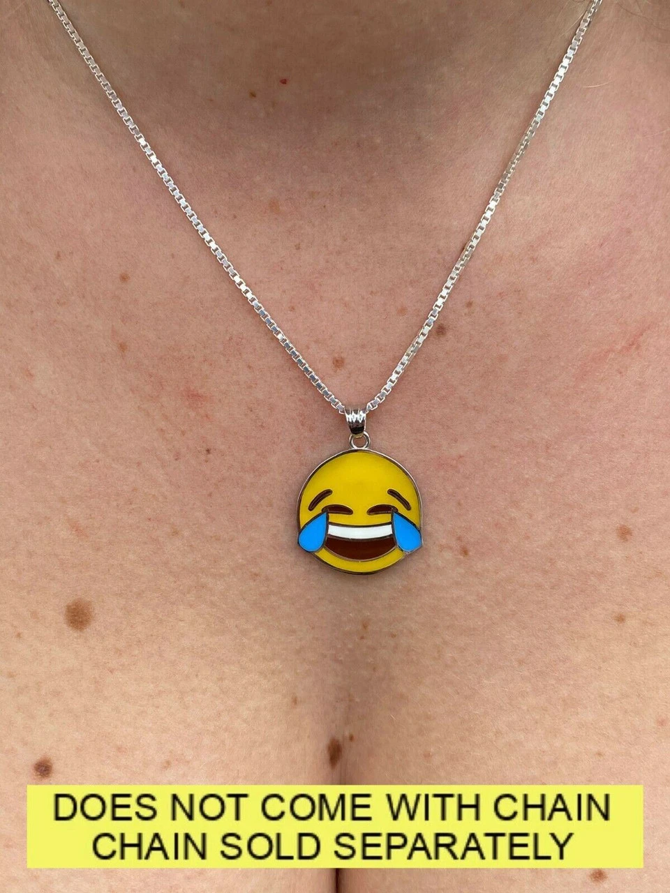 Laughing Smiley LOL Emoji Solid 925 Sterling Silver 1" Pendant For Necklace 12 Laughing Smiley LOL Emoji Solid 925 Sterling Silver 1" Pendant For Necklace - Image 10