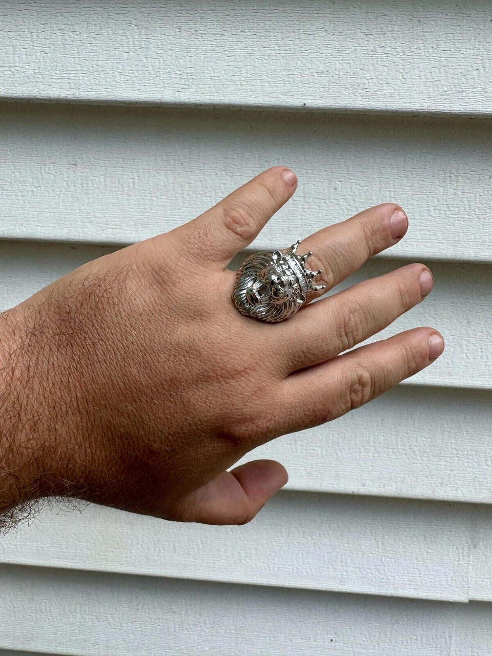 Lion W. Moissanite Baguette Crown 3D Mens Ring - Real Solid 925 Sterling Silver 21 Lion W. Moissanite Baguette Crown 3D Mens Ring - Real Solid 925 Sterling Silver - Image 19