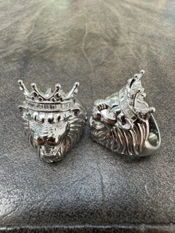 Lion W. Moissanite Baguette Crown 3D Mens Ring - Real Solid 925 Sterling Silver 39 Lion W. Moissanite Baguette Crown 3D Mens Ring - Real Solid 925 Sterling Silver -Harlem Bling Shop harlembling lion w moissanite baguette crown 3d mens ring real solid 925 sterling silver 78330.1690329900