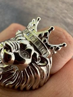 Lion W. Moissanite Baguette Crown 3D Mens Ring - Real Solid 925 Sterling Silver 34 Lion W. Moissanite Baguette Crown 3D Mens Ring - Real Solid 925 Sterling Silver -Harlem Bling Shop harlembling lion w moissanite baguette crown 3d mens ring real solid 925 sterling silver 80856.1690329910