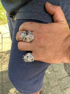 Lion W. Moissanite Baguette Crown 3D Mens Ring - Real Solid 925 Sterling Silver 36 Lion W. Moissanite Baguette Crown 3D Mens Ring - Real Solid 925 Sterling Silver -Harlem Bling Shop harlembling lion w moissanite baguette crown 3d mens ring real solid 925 sterling silver 84490.1690329863