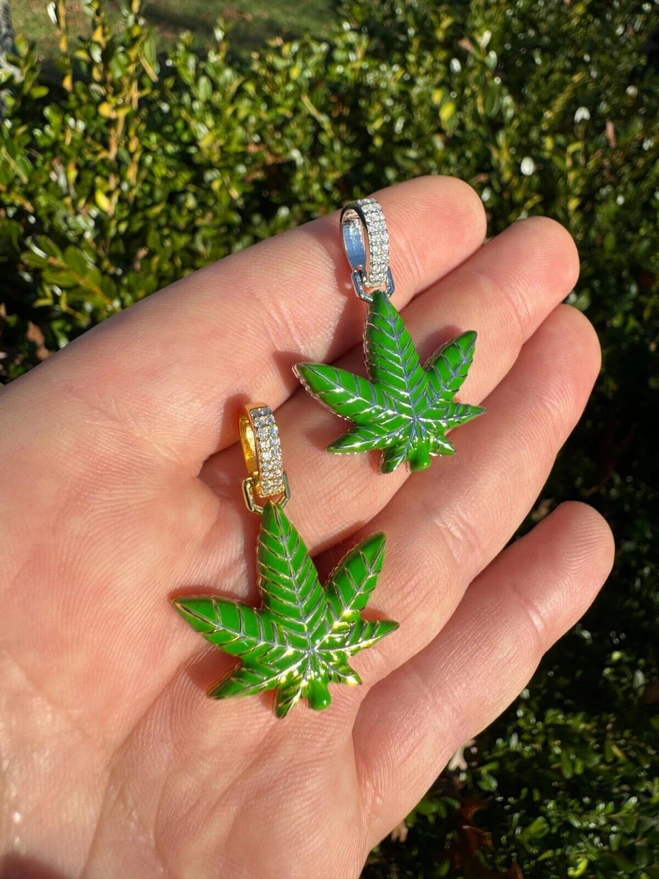 Marijuana Pendant Moissanite 925 Silver Marijuana Weed Leaf Pendant Necklace 9 Marijuana Pendant Moissanite 925 Silver Marijuana Weed Leaf Pendant Necklace - Image 7