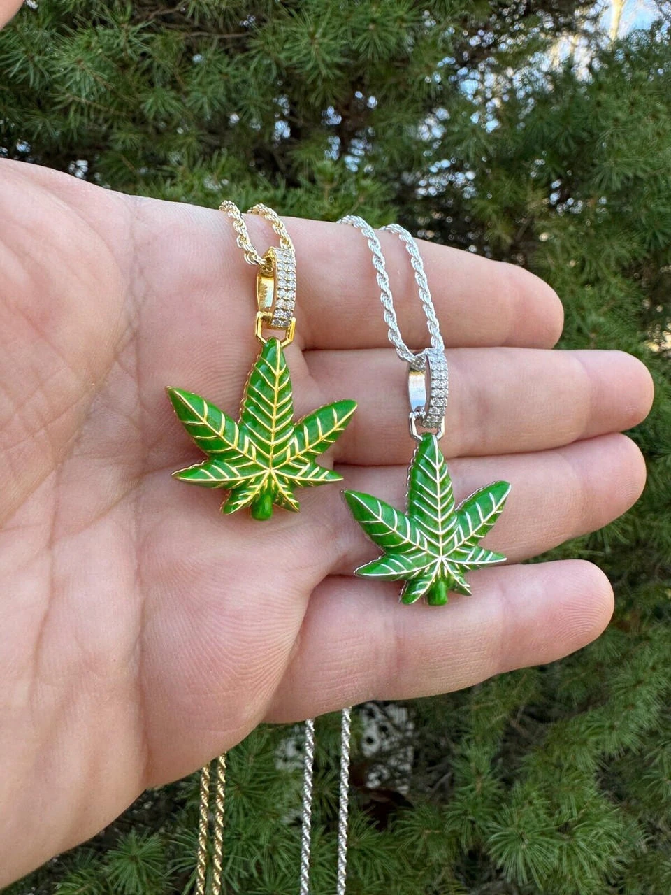 Marijuana Pendant Moissanite 925 Silver Marijuana Weed Leaf Pendant Necklace 12 Marijuana Pendant Moissanite 925 Silver Marijuana Weed Leaf Pendant Necklace - Image 10