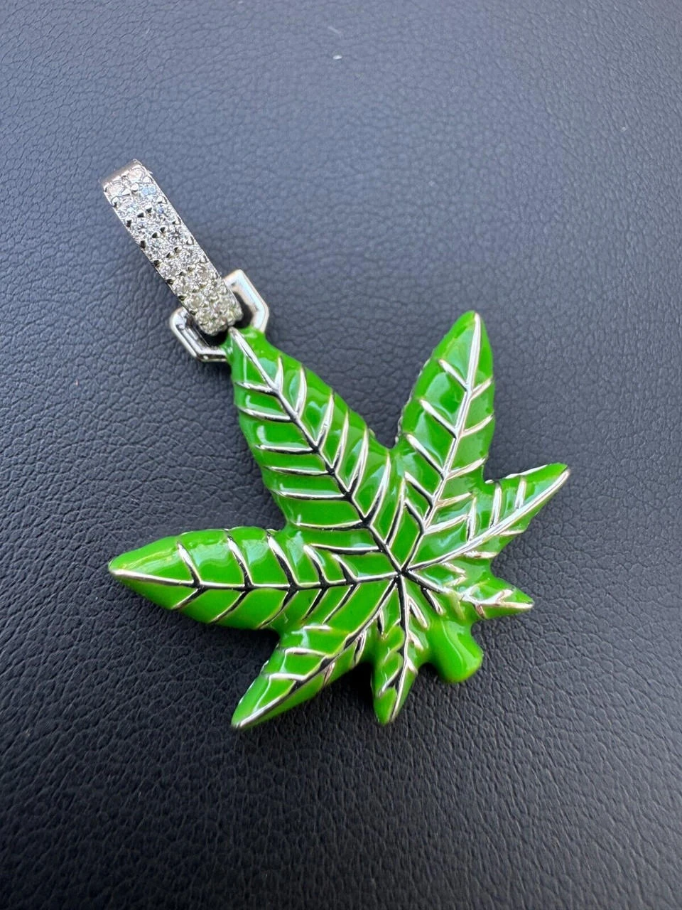 Marijuana Pendant Moissanite 925 Silver Marijuana Weed Leaf Pendant Necklace 22 Marijuana Pendant Moissanite 925 Silver Marijuana Weed Leaf Pendant Necklace - Image 20