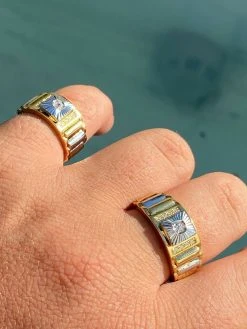 Men 14k Gold 925 Sterling Silver Presidential Wedding Band Ring Pinky Solitaire -Harlem Bling Shop harlembling men 14k gold 925 sterling silver presidential wedding band ring pinky solitaire 00873.1664390695