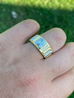 Men 14k Gold 925 Sterling Silver Presidential Wedding Band Ring Pinky Solitaire -Harlem Bling Shop harlembling men 14k gold 925 sterling silver presidential wedding band ring pinky solitaire 45037.1664375291