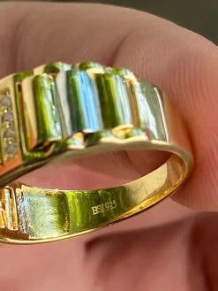 Men 14k Gold 925 Sterling Silver Presidential Wedding Band Ring Pinky Solitaire -Harlem Bling Shop harlembling men 14k gold 925 sterling silver presidential wedding band ring pinky solitaire 99230.1664384909