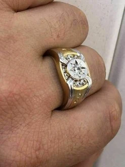 Men 14k Gold & Real Solid 925 Silver Super Iced Star Ring Size Man Made Diamond -Harlem Bling Shop harlembling men 14k gold and real solid 925 silver super iced star ring size man made diamond 47945.1664372256