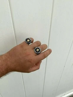 Men 14k Gold & Real Solid 925 Sterling Silver Anchor Sailor Compass Ring Sz 7-13 -Harlem Bling Shop harlembling men 14k gold and real solid 925 sterling silver anchor sailor compass ring sz 7 13 77143.1664377013