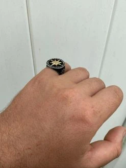 Men 14k Gold & Real Solid 925 Sterling Silver Anchor Sailor Compass Ring Sz 7-13 -Harlem Bling Shop harlembling men 14k gold and real solid 925 sterling silver anchor sailor compass ring sz 7 13 91030.1664398779