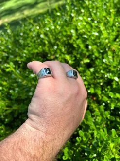 Men Real 925 Sterling Silver Simulated Black Diamond Gem Stone Pinky Ring Iced -Harlem Bling Shop harlembling men real 925 sterling silver simulated black diamond gem stone pinky ring iced 20752.1664301656