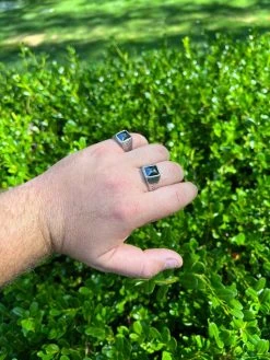 Men Real 925 Sterling Silver Simulated Black Diamond Gem Stone Pinky Ring Iced -Harlem Bling Shop harlembling men real 925 sterling silver simulated black diamond gem stone pinky ring iced 32232.1664301273