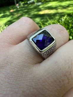 Men Real 925 Sterling Silver Simulated Purple Amethyst Gem Stone Pinky Ring Iced 21 Men Real 925 Sterling Silver Simulated Purple Amethyst Gem Stone Pinky Ring Iced -Harlem Bling Shop harlembling men real 925 sterling silver simulated purple amethyst gem stone pinky ring iced 58284.1664301166