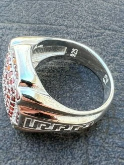 Men Real Solid 925 Sterling Silver Iced Red Ruby Ring HipHop Pinky Or Any Finger -Harlem Bling Shop harlembling men real solid 925 sterling silver iced red ruby ring hiphop pinky or any finger 13896.1664356690