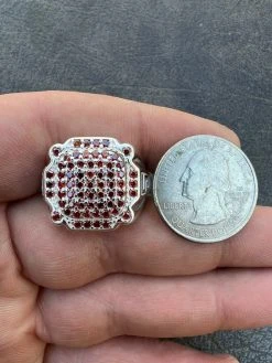 Men Real Solid 925 Sterling Silver Iced Red Ruby Ring HipHop Pinky Or Any Finger -Harlem Bling Shop harlembling men real solid 925 sterling silver iced red ruby ring hiphop pinky or any finger 23823.1664357996