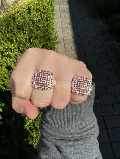 Men Real Solid 925 Sterling Silver Iced Red Ruby Ring HipHop Pinky Or Any Finger -Harlem Bling Shop harlembling men real solid 925 sterling silver iced red ruby ring hiphop pinky or any finger 92922.1664360386