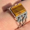 Men Real Solid 925 Sterling Silver Tiger's Eye Ring Size 7-13 Pinky Oxidized -Harlem Bling Shop harlembling men real solid 925 sterling silver tigers eye ring size 7 13 pinky oxidized 95445.1664392825