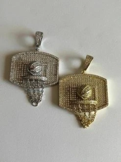 Men Solid 925 Silver Basketball W. Hoop Diamond Pendant W. Chain 14k Gold ICED 23 Men Solid 925 Silver Basketball W. Hoop Diamond Pendant W. Chain 14k Gold ICED -Harlem Bling Shop harlembling men solid 925 silver basketball w hoop diamond pendant w chain 14k gold iced 09435.1664382041