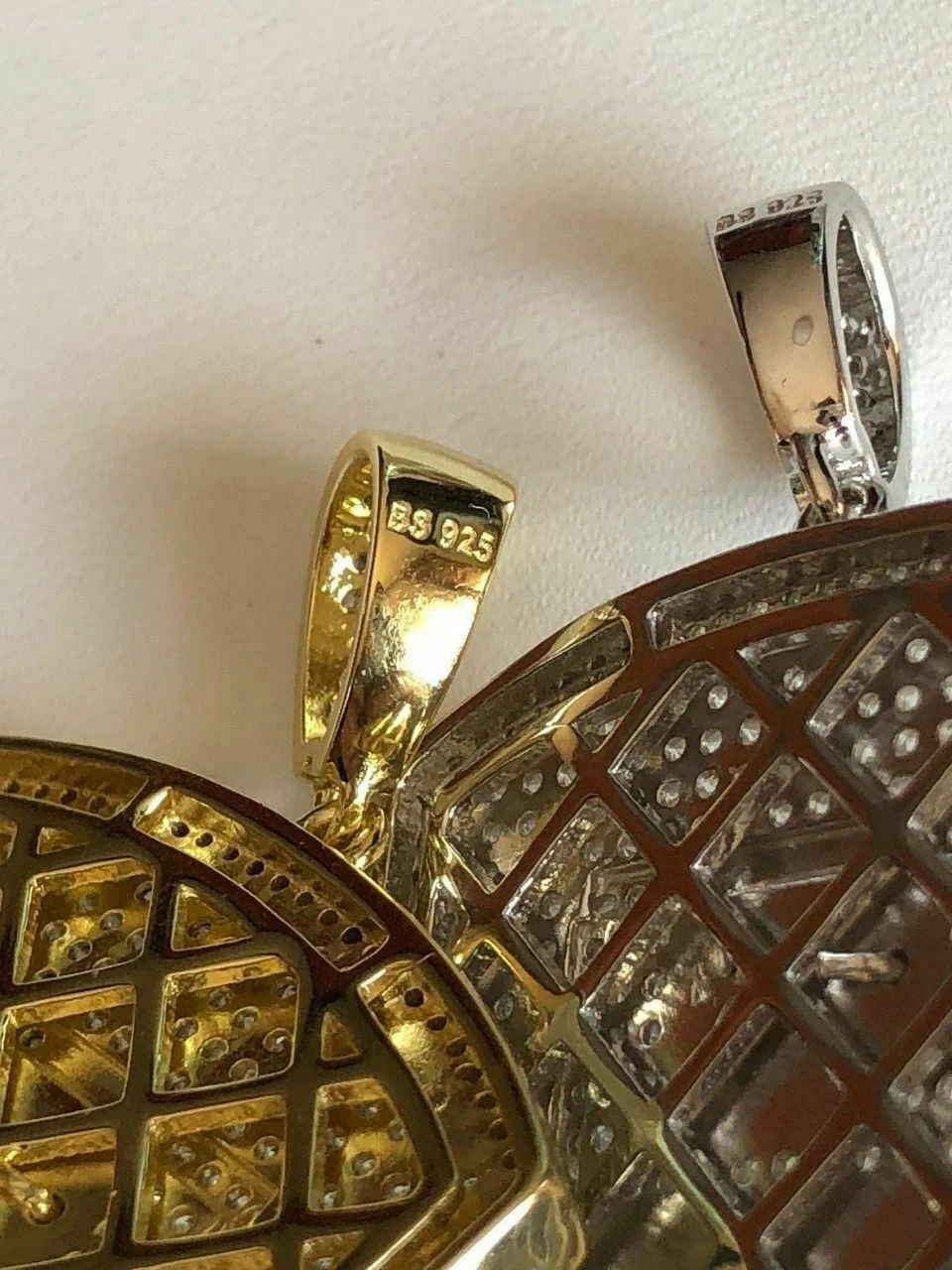 Men Solid 925 Silver Basketball W. Hoop Diamond Pendant W. Chain 14k Gold ICED 14 Men Solid 925 Silver Basketball W. Hoop Diamond Pendant W. Chain 14k Gold ICED - Image 12