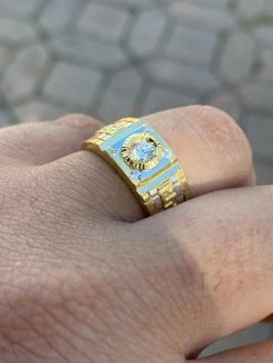 Mens 14k Gold 925 Sterling Silver Diamond Cut Wedding Band Ring Pinky Solitaire -Harlem Bling Shop harlembling mens 14k gold 925 sterling silver diamond cut wedding band ring pinky solitaire 02779.1664391881