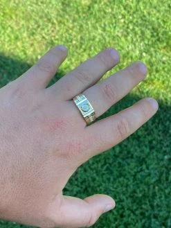 Mens 14k Gold 925 Sterling Silver Diamond Cut Wedding Band Ring Pinky Solitaire -Harlem Bling Shop harlembling mens 14k gold 925 sterling silver diamond cut wedding band ring pinky solitaire 10090.1664395320