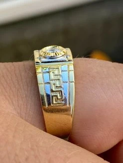 Mens 14k Gold 925 Sterling Silver Diamond Cut Wedding Band Ring Pinky Solitaire -Harlem Bling Shop harlembling mens 14k gold 925 sterling silver diamond cut wedding band ring pinky solitaire 12675.1664373477