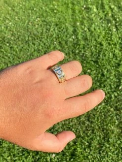 Mens 14k Gold 925 Sterling Silver Diamond Cut Wedding Band Ring Pinky Solitaire -Harlem Bling Shop harlembling mens 14k gold 925 sterling silver diamond cut wedding band ring pinky solitaire 64859.1665670666