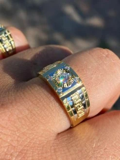 Mens 14k Gold 925 Sterling Silver Diamond Cut Wedding Band Ring Pinky Solitaire -Harlem Bling Shop harlembling mens 14k gold 925 sterling silver diamond cut wedding band ring pinky solitaire 87239.1665670208