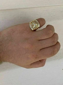 Men's 14k Gold & Real Solid 925 Silver Big Diamond RING Iced Icy Large Pinky 24 Men's 14k Gold & Real Solid 925 Silver Big Diamond RING Iced Icy Large Pinky -Harlem Bling Shop harlembling mens 14k gold and real solid 925 silver big diamond ring iced icy large pinky 55392.1664374876