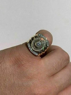 Men's 14k Gold & Real Solid 925 Silver Big Diamond RING Iced Icy Large Pinky 20 Men's 14k Gold & Real Solid 925 Silver Big Diamond RING Iced Icy Large Pinky -Harlem Bling Shop harlembling mens 14k gold and real solid 925 silver big diamond ring iced icy large pinky 87342.1664392718
