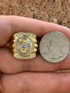 Men's 14k Gold & Real Solid 925 Silver Big Diamond RING Iced Icy Large Pinky 18 Men's 14k Gold & Real Solid 925 Silver Big Diamond RING Iced Icy Large Pinky -Harlem Bling Shop harlembling mens 14k gold and real solid 925 silver big diamond ring iced icy large pinky 91505.1664384863