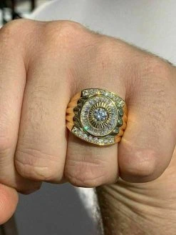 Men's 14k Gold & Real Solid 925 Silver Big Diamond RING Iced Icy Large Pinky 17 Men's 14k Gold & Real Solid 925 Silver Big Diamond RING Iced Icy Large Pinky -Harlem Bling Shop harlembling mens 14k gold and real solid 925 silver big diamond ring iced icy large pinky 96136.1664374562