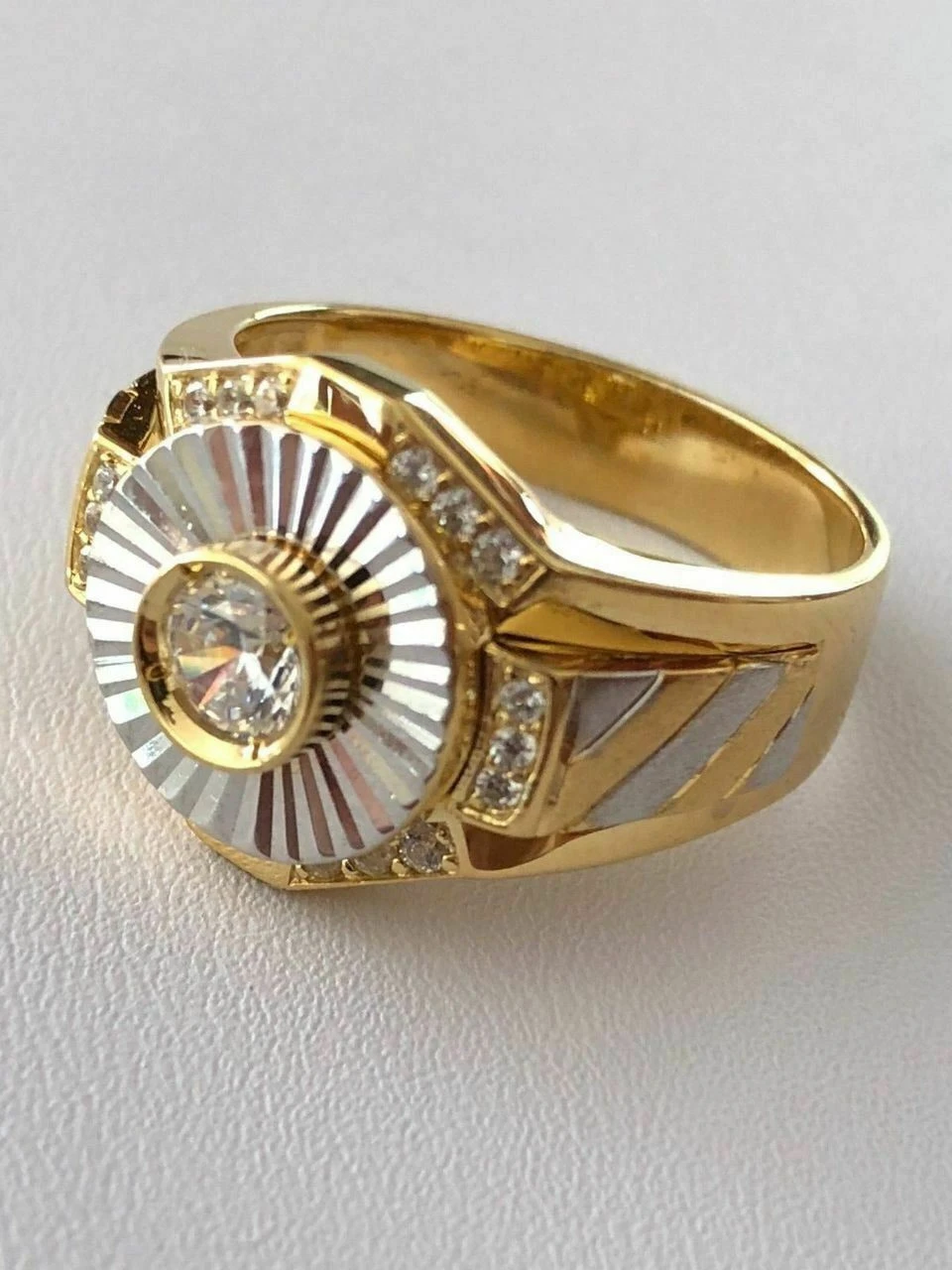 Men's 14k Gold & Real Solid 925 Silver Diamond RING Iced Icy Pinky Solitaire 7 Men's 14k Gold & Real Solid 925 Silver Diamond RING Iced Icy Pinky Solitaire - Image 5