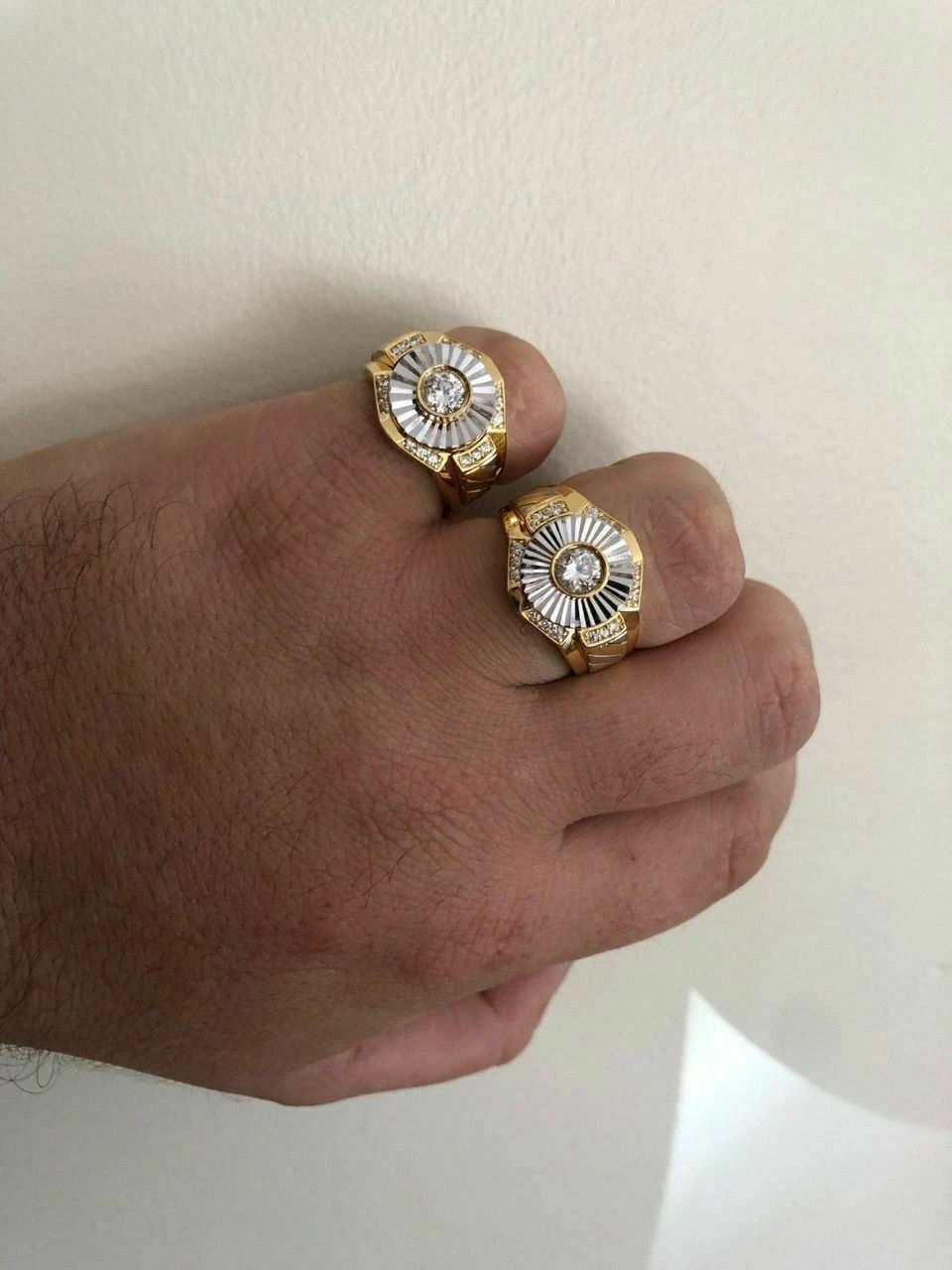 Men's 14k Gold & Real Solid 925 Silver Diamond RING Iced Icy Pinky Solitaire 11 Men's 14k Gold & Real Solid 925 Silver Diamond RING Iced Icy Pinky Solitaire - Image 9