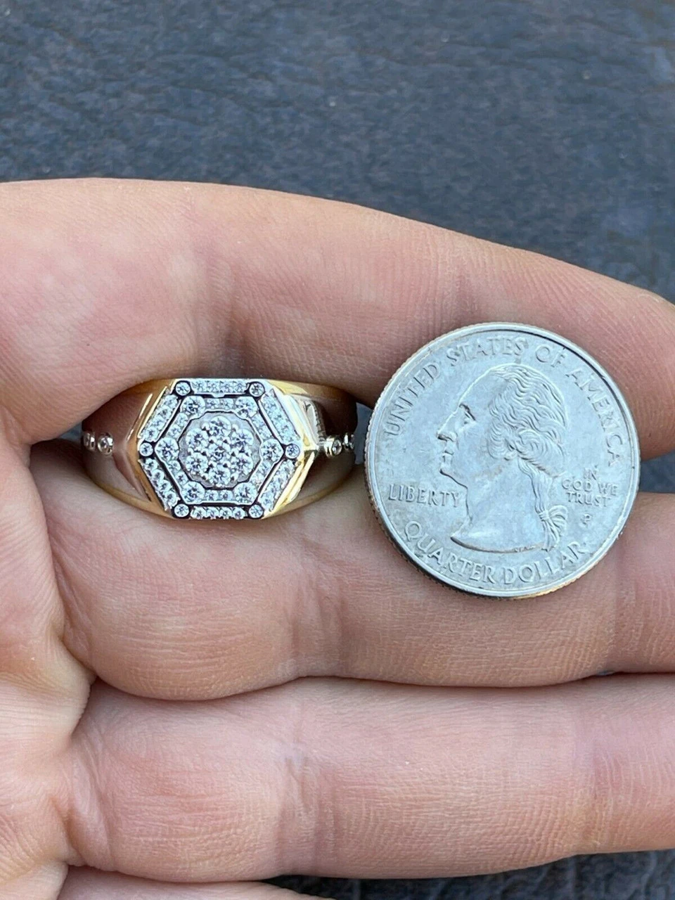 Mens 14k Gold & Real Solid 925 Silver Diamond RING Size 6 7 8 9 10 11 12 13 ICED 13 Mens 14k Gold & Real Solid 925 Silver Diamond RING Size 6 7 8 9 10 11 12 13 ICED - Image 11