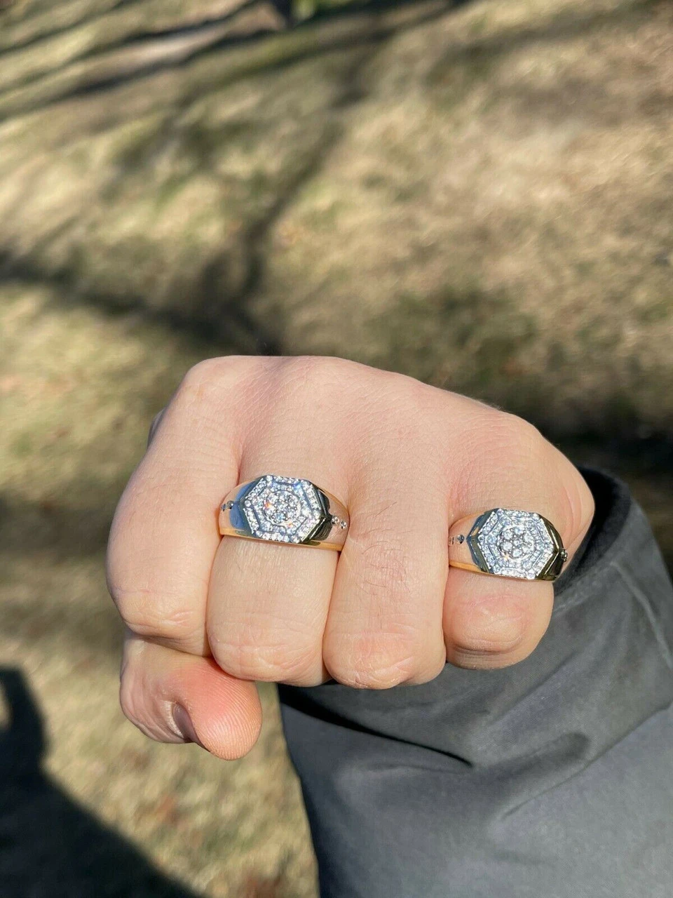 Mens 14k Gold & Real Solid 925 Silver Diamond RING Size 6 7 8 9 10 11 12 13 ICED 8 Mens 14k Gold & Real Solid 925 Silver Diamond RING Size 6 7 8 9 10 11 12 13 ICED - Image 6