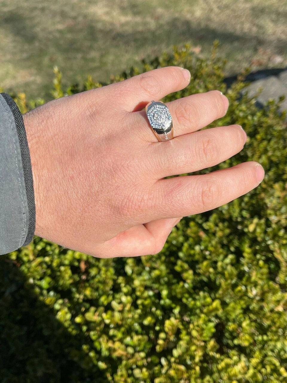 Mens 14k Gold & Real Solid 925 Silver Diamond RING Size 6 7 8 9 10 11 12 13 ICED 7 Mens 14k Gold & Real Solid 925 Silver Diamond RING Size 6 7 8 9 10 11 12 13 ICED - Image 5