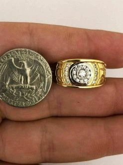 Men's 14k Gold & Real Solid 925 Silver Diamond RING Size 7 8 9 10 11 12 13 ICY -Harlem Bling Shop harlembling mens 14k gold and real solid 925 silver diamond ring size 7 8 9 10 11 12 13 icy 12746.1664399883