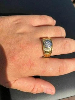 Men's 14k Gold & Real Solid 925 Silver Diamond RING Size 7 8 9 10 11 12 13 ICY -Harlem Bling Shop harlembling mens 14k gold and real solid 925 silver diamond ring size 7 8 9 10 11 12 13 icy 17743.1664378391