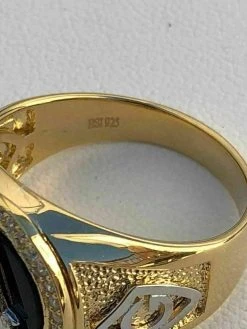 Mens 14k Gold & Real Solid 925 Silver Free Mason Masonic G Black Onyx Ring Pinky -Harlem Bling Shop harlembling mens 14k gold and real solid 925 silver free mason masonic g black onyx ring pinky 35029.1664389781