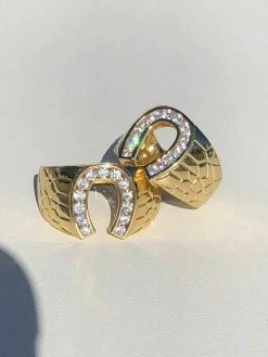Men's 14k Gold & Real Solid 925 Silver Lucky Horseshoe Ring Size 7 8 9 10 11 12 -Harlem Bling Shop harlembling mens 14k gold and real solid 925 silver lucky horseshoe ring size 7 8 9 10 11 12 33355.1665670567