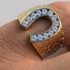 Men's 14k Gold & Real Solid 925 Silver Lucky Horseshoe Ring Size 7 8 9 10 11 12 -Harlem Bling Shop harlembling mens 14k gold and real solid 925 silver lucky horseshoe ring size 7 8 9 10 11 12 81198.1664383597