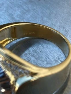 Men's 14k Gold & Solid 925 Sterling Silver Ring ICY Round Cluster Hip Hop Pinky -Harlem Bling Shop harlembling mens 14k gold and solid 925 sterling silver ring icy round cluster hip hop pinky 84905.1664382170