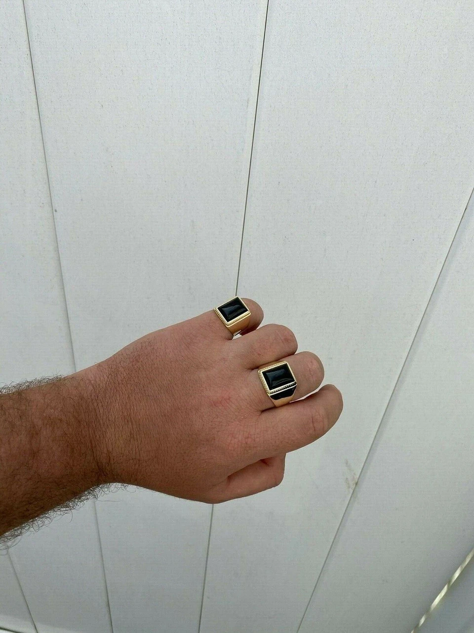 Mens 14k Gold Over Real Solid 925 Silver Black Onyx Ring Size 7 8 9 10 11 12 13 13 Mens 14k Gold Over Real Solid 925 Silver Black Onyx Ring Size 7 8 9 10 11 12 13 - Image 11