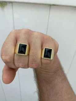 Mens 14k Gold Over Real Solid 925 Silver Black Onyx Ring Size 7 8 9 10 11 12 13 25 Mens 14k Gold Over Real Solid 925 Silver Black Onyx Ring Size 7 8 9 10 11 12 13 -Harlem Bling Shop harlembling mens 14k gold over real solid 925 silver black onyx ring size 7 8 9 10 11 12 13 40577.1665670569